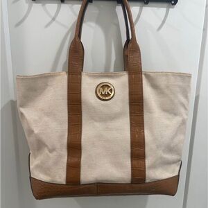 Michael Kors Cream and Brown Tote